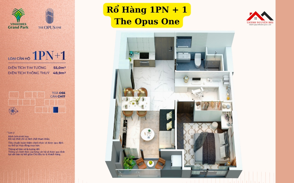 Căn Hộ 1PN + The Opus One