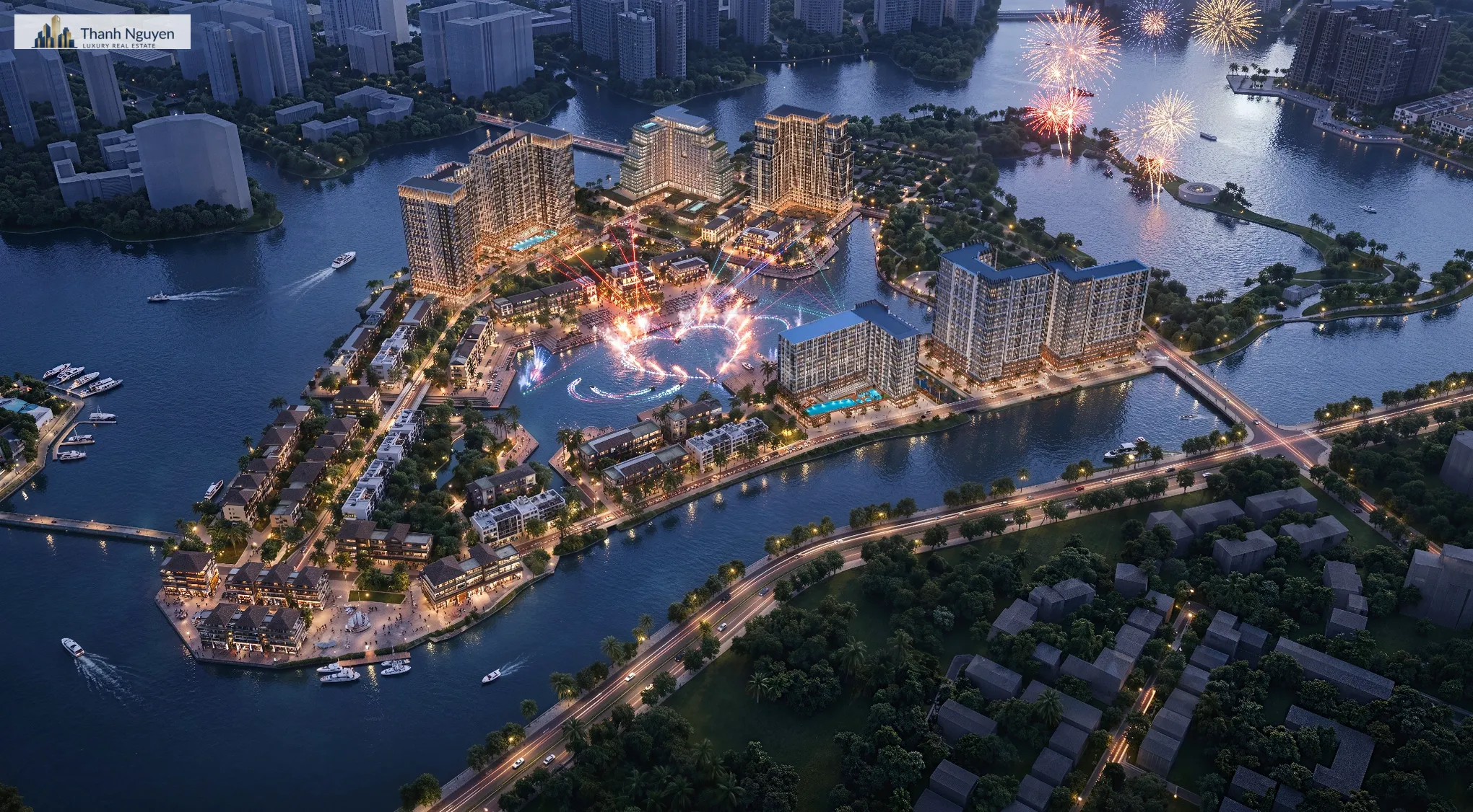 Charmora City: Sân Khấu Nước 7,3 Ha Nâng Tầm Kinh Tế Đêm Nha Trang 3 Quy hoạch Charmora City định vị Festival Island là tọa độ thu hút du khách trải nghiệm ban đêm. Ảnh: Sun Group