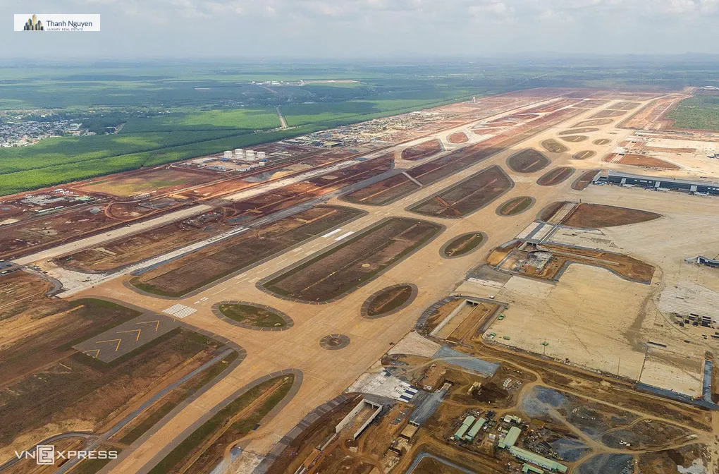 Công trường sân bay Long Thành, tháng 3/2026. Ảnh: Quỳnh Trần