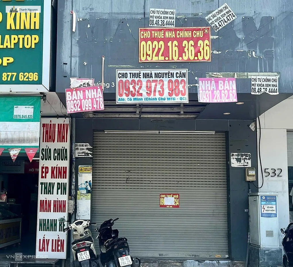 Giá Nhà Phố, Riêng Lẻ Giảm Sâu 6-13% Tại TP HCM Quý II 2 Một căn nhà phố đang rao bán trên khu vực phường Diên Hồng, TP HCM. Ảnh: Phương Uyên