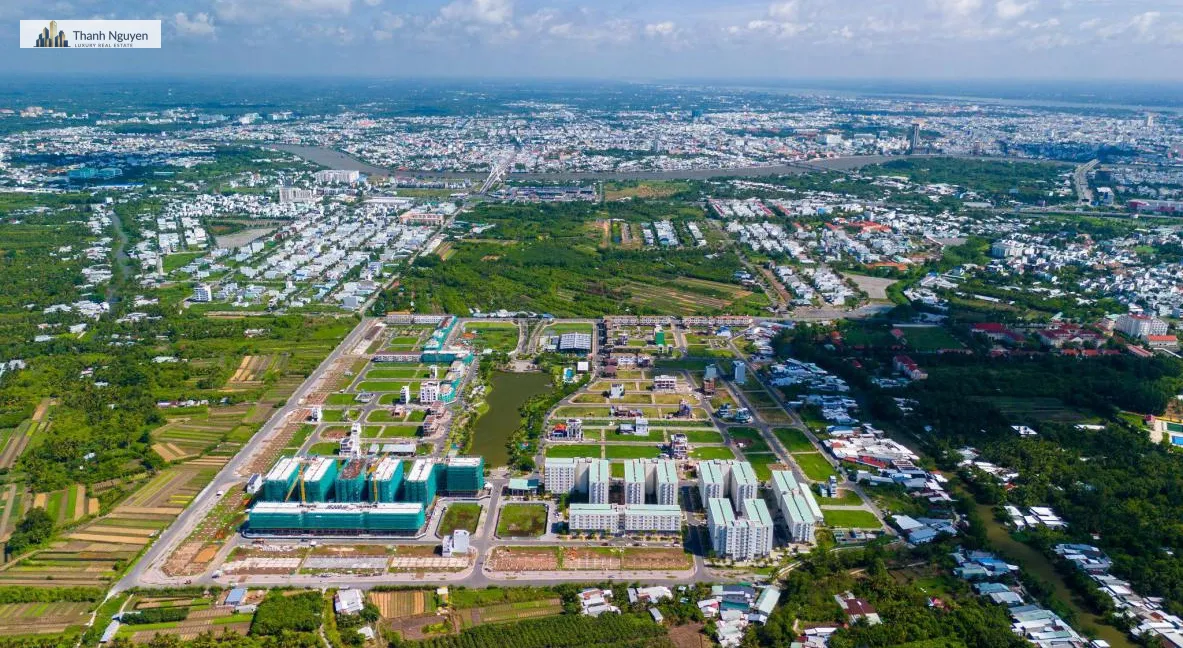 Nam Long II Central Lake tiếp giáp các trục đại lộ và nằm gần trung tâm hành chính của Nam Cần Thơ. Ảnh: Nam Long