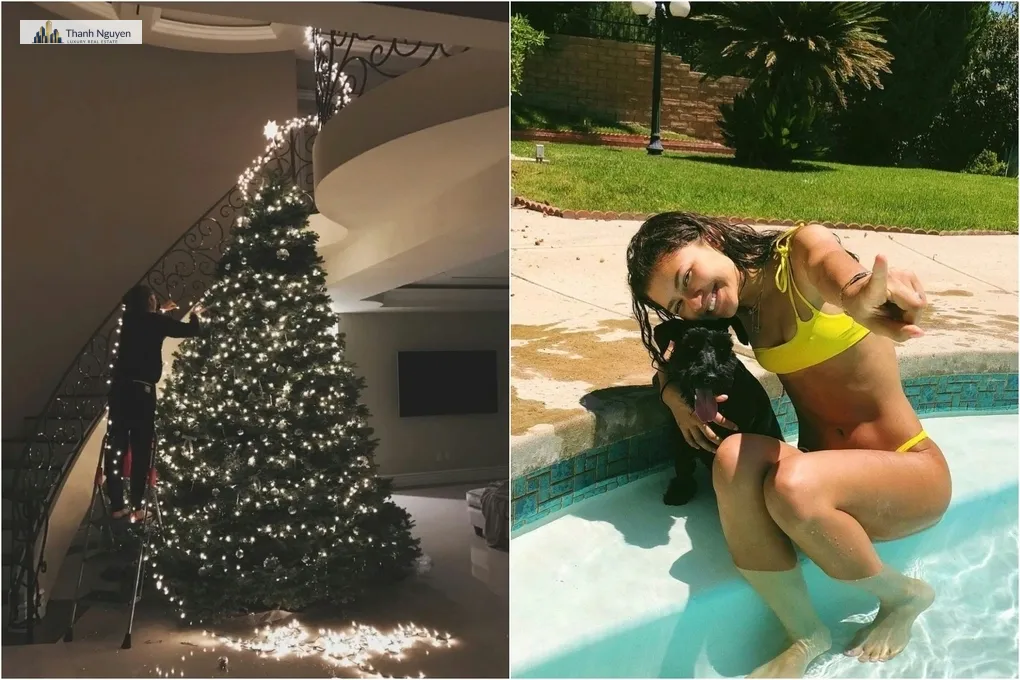 Zendaya từng đăng tải lên Instagram cá nhân: Giáng sinh đầu tiên trong ngôi nhà của riêng mình. Tôi luôn mong có một cây thông thật lớn cùng một cầu thang xoắn. Tôi chưa bao giờ nghĩ mình có thể có những thứ ấy ở tuổi 20. Ảnh: Instagram Zendaya