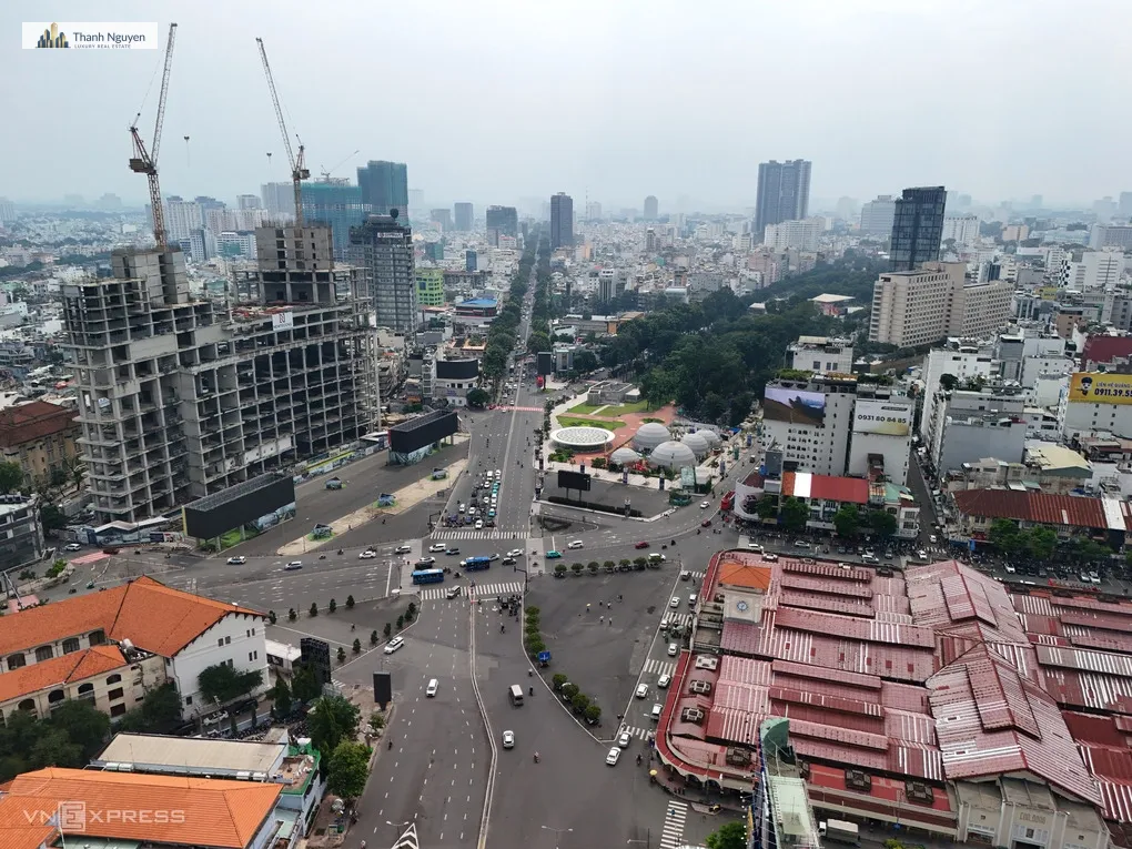 Bất động sản khu trung tâm TP HCM, khu chợ Bến Thành vào tháng 10/2025. Ảnh: Quỳnh Trần